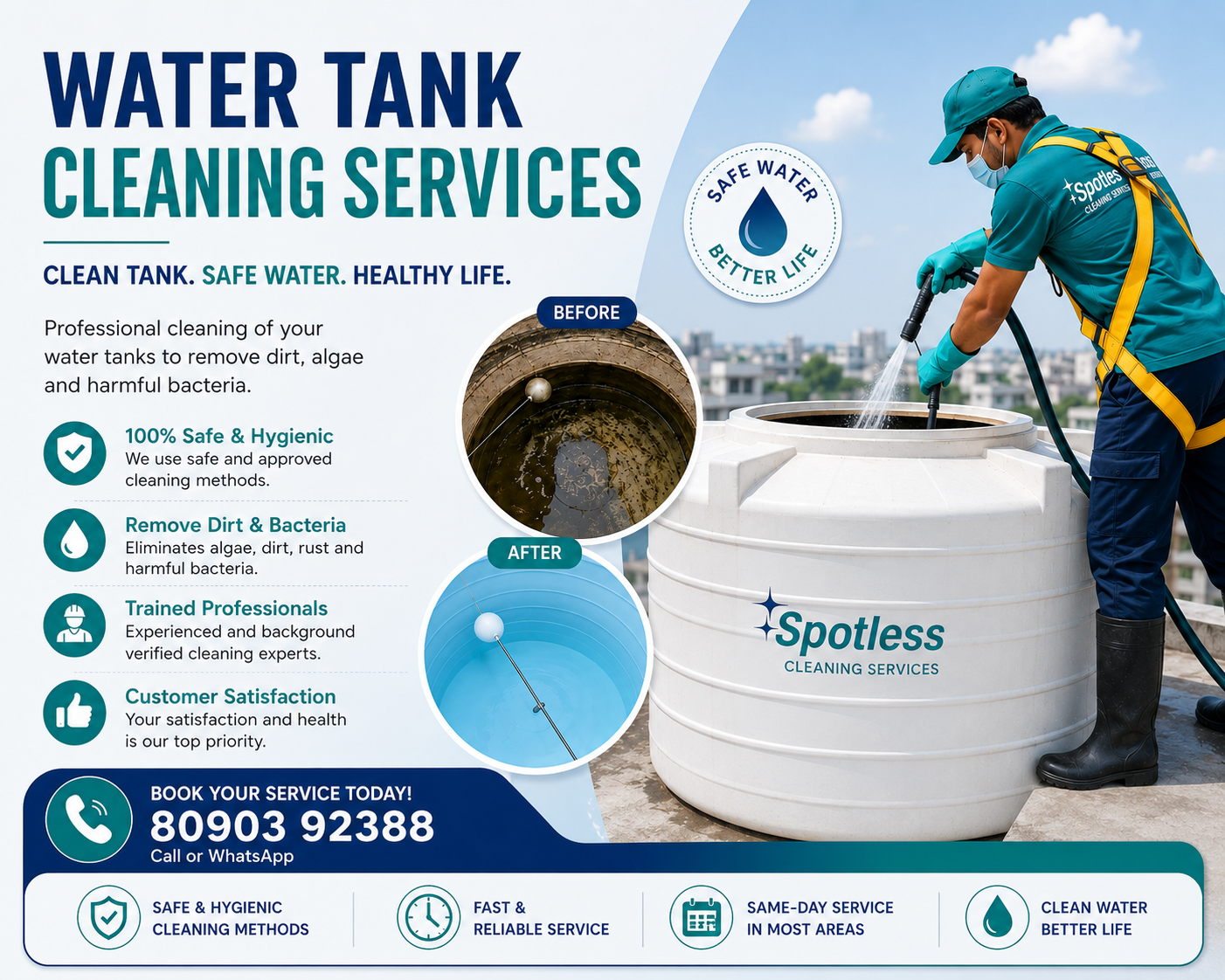 Water Tank Cleaning Services in Lucknow — SpotLess Cleaning